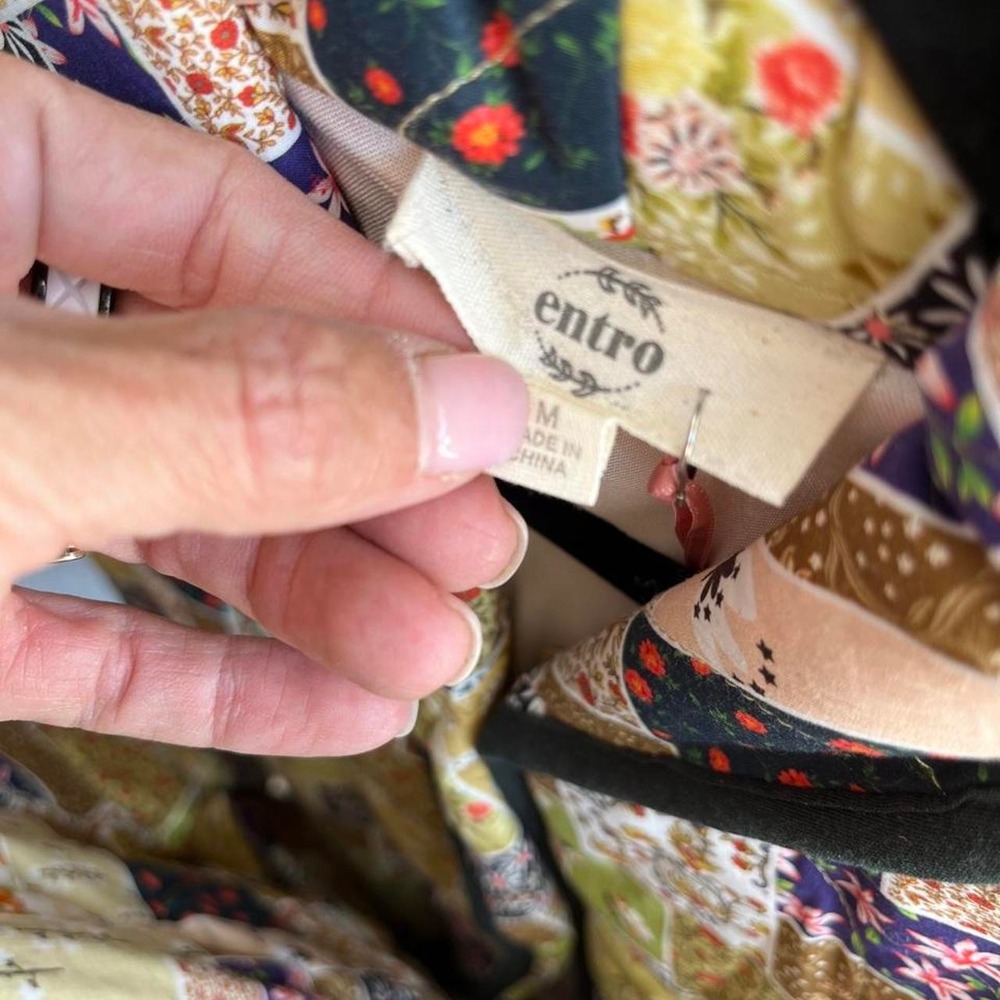 Entro NWT Preppy Patchwork Floral Geometric Print Lightweight Jacket - Picture 4 of 4